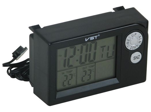 Годинник автомобільний VST 7048 V (вольтметр, термометр)