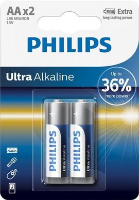 Батарейки Philips Ultra Alkaline LR6, AA (2/24) BL