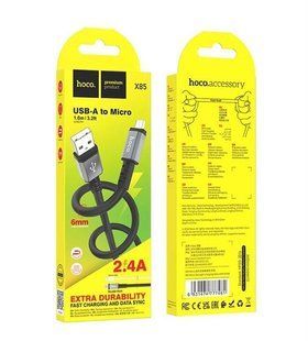 Кабель microUSB HOCO X85 Strength charging, 2.4A, 1m., black