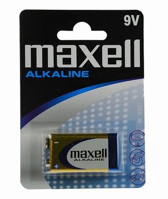 Батарейки Maxell Alkaline 6LR61, 9V крона (1/12) BL