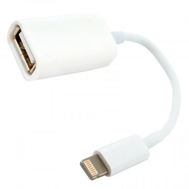 Перехідник USB to Lightning OTG iPad 0.1m. білий