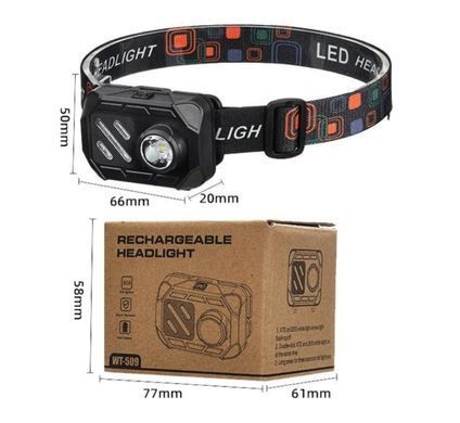 Ліхтар на голову WT-509 XPE+9SMD (white+red) 3xAAA