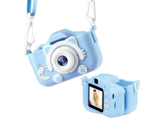 Дитяча фотокамера ET015 Cat, blue color