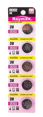 Батарейки літієві Raymax CR 2032, 3V (5/100) BL