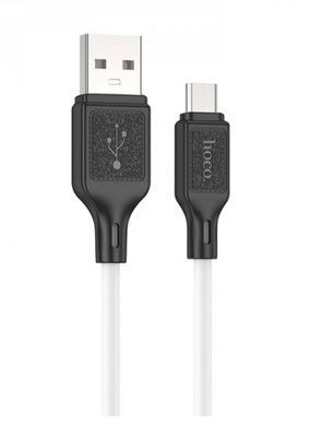 Кабель microUSB HOCO X90 Cool silicone, 1m., 2.4A, white