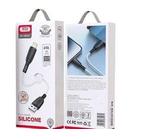 Кабель Lightning XO NB247 Suluo Portable Silicone, 6A, 0.25m., white