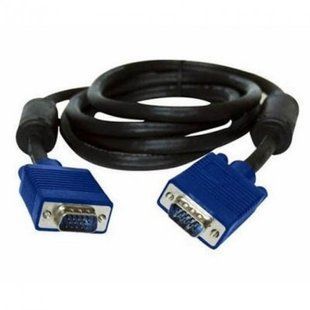 Кабель Atcom VGA-VGA, 2 ferite DE-15HD, 3m., поддержка 1080P, черно-синій (15262)