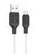 Кабель microUSB HOCO X90 Cool silicone, 1m., 2.4A, white 10010129 фото 2