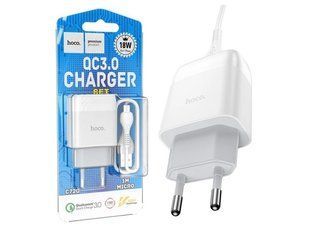 МЗП комплект HOCO C72Q з кабелем microUSB, Glorious (1xUSB, QC3.0, 3A, 18W) black