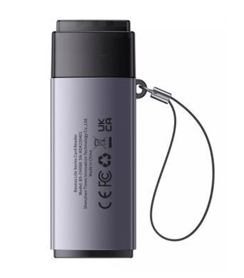 Кардрідер Baseus Lite Series USB-A to SD/TF Card Reader Сірий (WKQX060013)