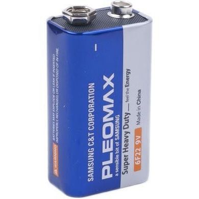Батарейки Pleomax 6F22, 9V крона (1/10)