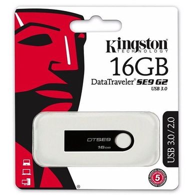 Накопичувач Kingston DataTraveler SE9 Metal 16GB Silver (DTSE9H/16GB)
