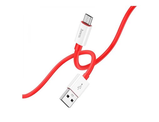 Кабель microUSB HOCO X87 Magic silicone charging, 2.4A, 1m., red