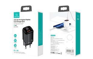 МЗП Usams US-CC152 T46 Display, (1xUSB, 1xType-C, QC/PD 3.0, 3A, 33W) black