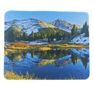 Килимок для миші 210x250mm. Природа Пейзаж зимові гори та озеро з боковою прошивкою (22846)