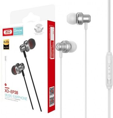 Гарнітура з мікрофоном вакуумна XO EP38 Wired in-ear earphones, white