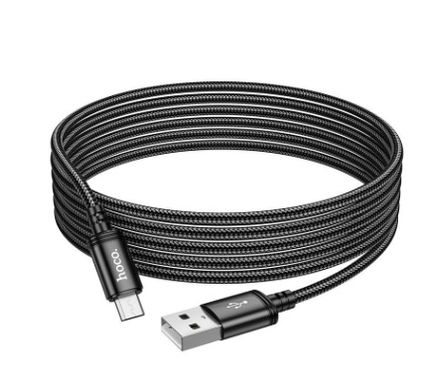 Кабель microUSB HOCO X91 Radiance charging cable, 2.4A, 3m., black
