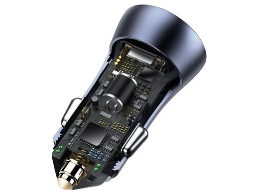АЗП Baseus Golden Contactor Pro Dual Quick Charger (1xUSB, 1xType-C, 5A, 40W, QC/PD), (CCJD-0G) grey