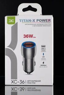 АЗП DC XC-36 2xUSB 36W QC3.0 Metal Greey
