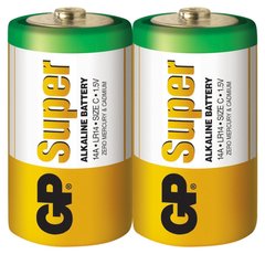 Батарейки GP 14A-S2 Super Alkaline LR14, C, трей 24/240