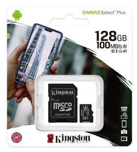 Карта пам'яті 128GB Kingston microSDXC Canvas Select Plus Class 10 UHS-1 (з адаптером) (SDCS2/128GB)
