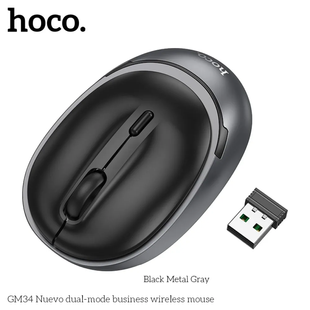 Миша бездротова HOCO GM34 Nuevo business (800-1600dpi, 2.4GHz/BT 5.0), black