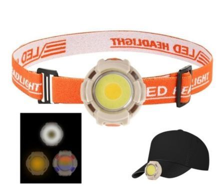 Ліхтар на голову CY-2026-C-COB (white+yellow) + 4LED (red+blue), Li-ion акум., ЗП кабель Type-C