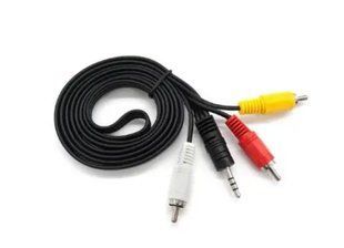 Кабель Jack3.5" (тато) - 3хRCA (тато), GOLD довжина Jack 18мм, круглий 1.5m., black (21488)