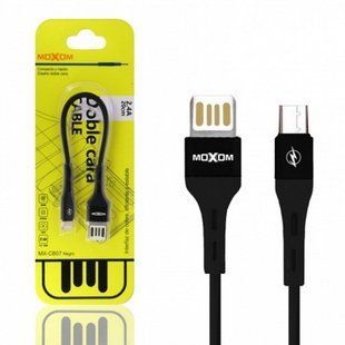Кабель microUSB Moxom MX-CB07 для PowerBank, 0.2m., black