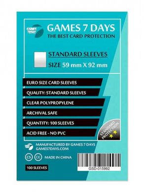 Протектори 59*92 Games 7 Days Standart (100шт.)