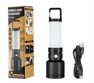 Лiхтар кемпінговий ручний CH-23051-3W+SMD, вбудований акум., карабін, ЗП Type-C