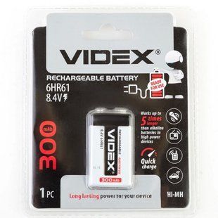 Акумулятор Videx 6F22/1bl 300mAh Ni-MH (1/10) BL
