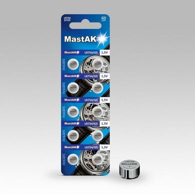 Батарейки для годинників MastAk AG 5 (393, LR754) 10 BL